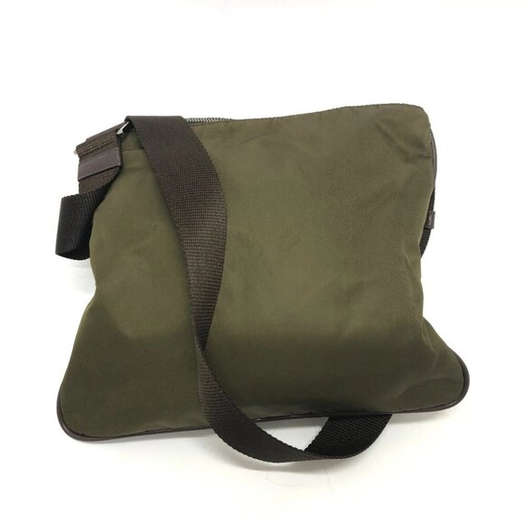 PRADA Triangle logo Crossbody Shoulder Bag Nylon khaki/SilverHardware - Picture 2 of 12